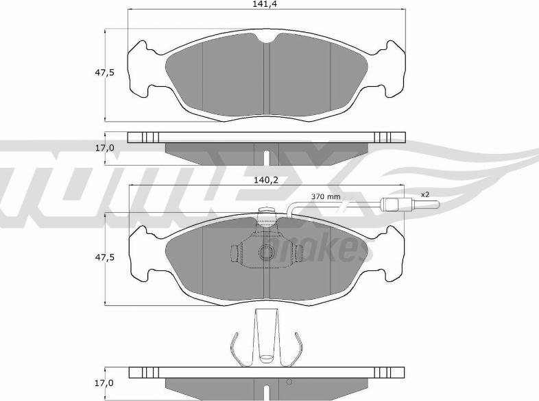 TOMEX brakes TX 11-711 - Kit pastiglie freno, Freno a disco autozon.pro