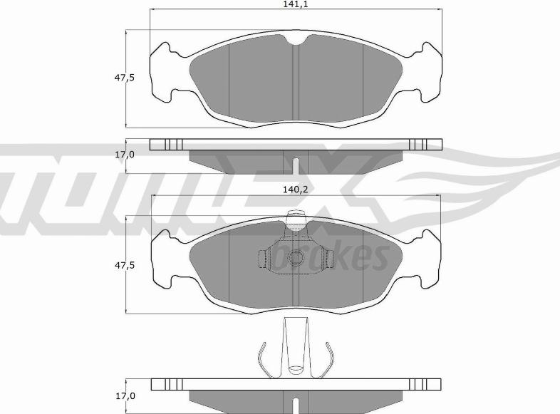 TOMEX brakes TX 11-71 - Kit pastiglie freno, Freno a disco autozon.pro