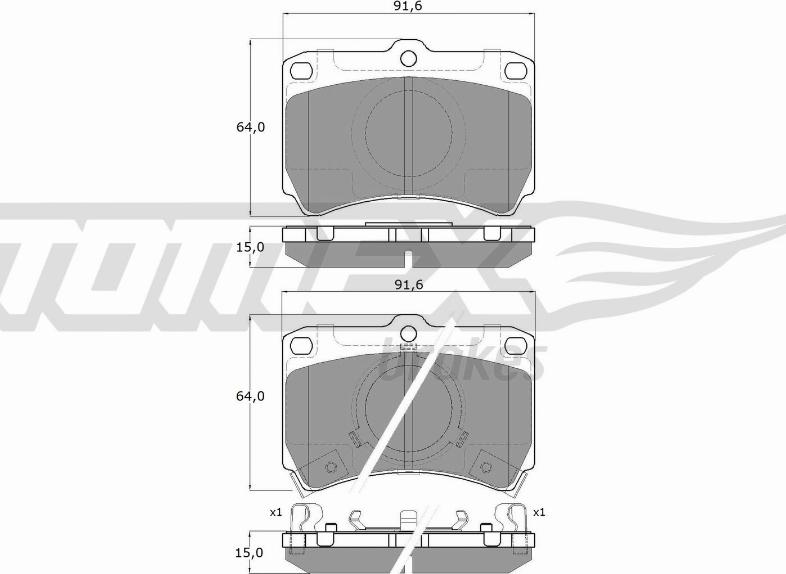 TOMEX brakes TX 11-77 - Kit pastiglie freno, Freno a disco autozon.pro