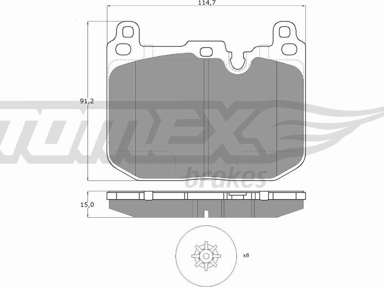 TOMEX brakes TX 18-481 - Kit pastiglie freno, Freno a disco autozon.pro