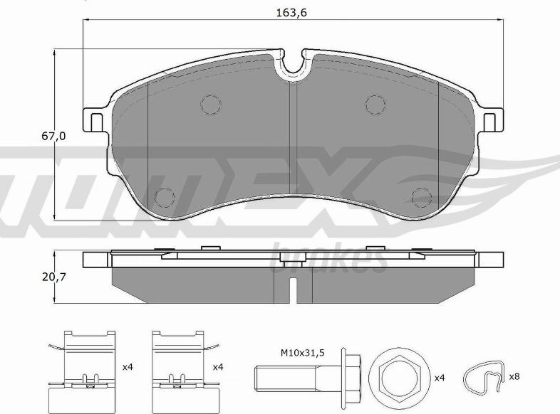 TOMEX brakes TX 18-58 - Kit pastiglie freno, Freno a disco autozon.pro