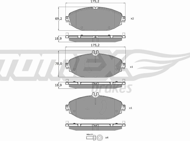 TOMEX brakes TX 18-53 - Kit pastiglie freno, Freno a disco autozon.pro