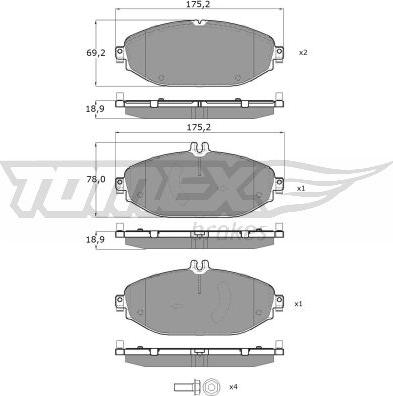 TOMEX brakes TX 18-53 - Kit pastiglie freno, Freno a disco autozon.pro