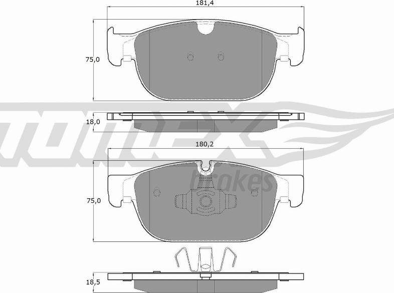 TOMEX brakes TX 18-57 - Kit pastiglie freno, Freno a disco autozon.pro