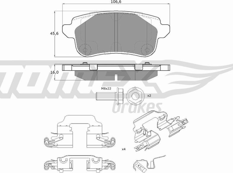 TOMEX brakes TX 18-66 - Kit pastiglie freno, Freno a disco autozon.pro