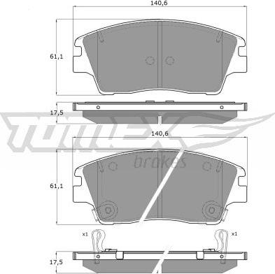 TOMEX brakes TX 18-67 - Kit pastiglie freno, Freno a disco autozon.pro