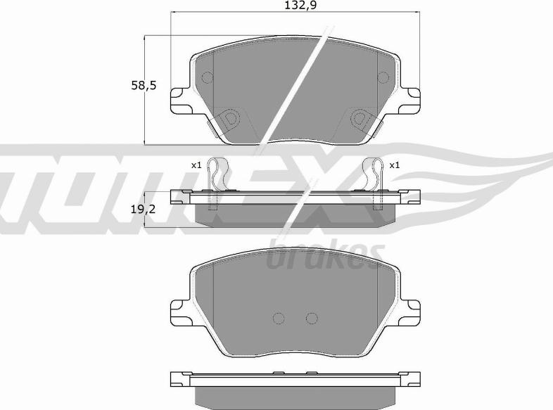 TOMEX brakes TX 18-09 - Kit pastiglie freno, Freno a disco autozon.pro