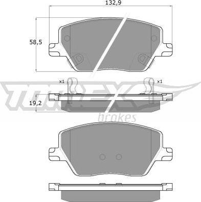 TOMEX brakes TX 18-09 - Kit pastiglie freno, Freno a disco autozon.pro