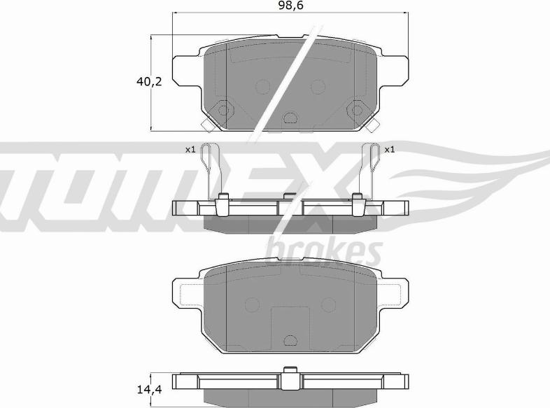 TOMEX brakes TX 18-14 - Kit pastiglie freno, Freno a disco autozon.pro