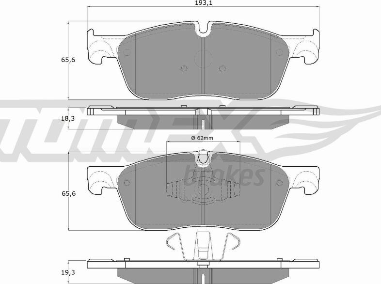 TOMEX brakes TX 18-15 - Kit pastiglie freno, Freno a disco autozon.pro