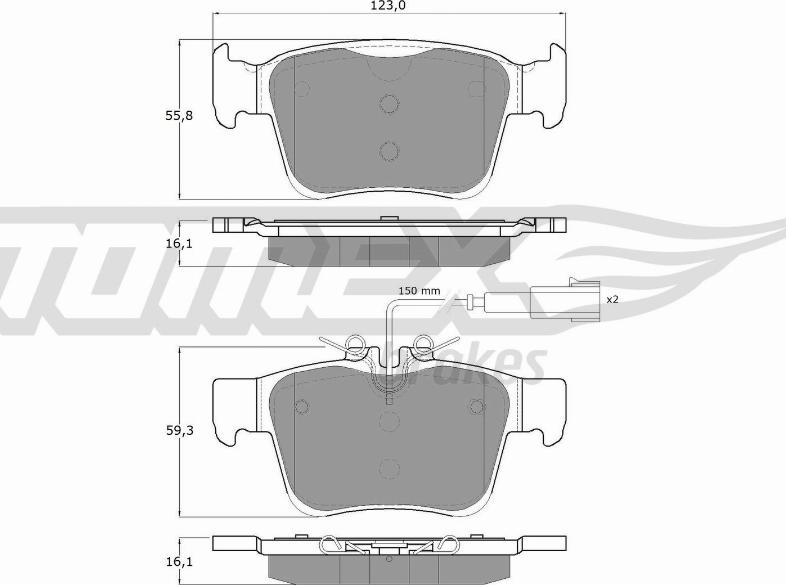 TOMEX brakes TX 18-161 - Kit pastiglie freno, Freno a disco autozon.pro