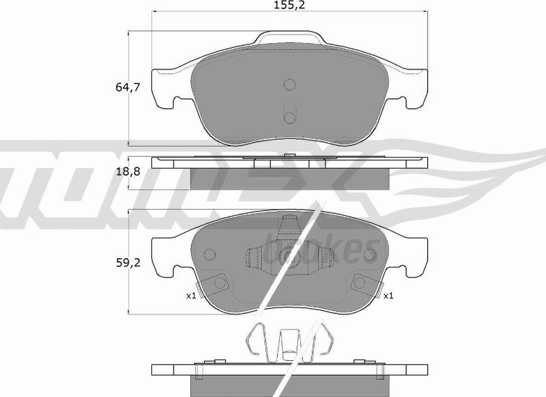 TOMEX brakes TX 18-18 - Kit pastiglie freno, Freno a disco autozon.pro