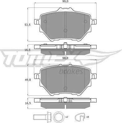 TOMEX brakes TX 18-36 - Kit pastiglie freno, Freno a disco autozon.pro