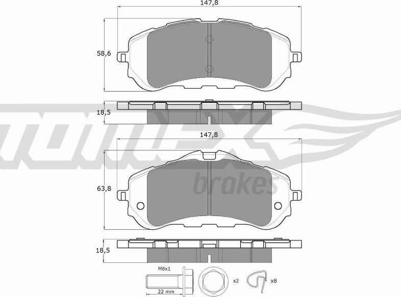 TOMEX brakes TX 18-38 - Kit pastiglie freno, Freno a disco autozon.pro