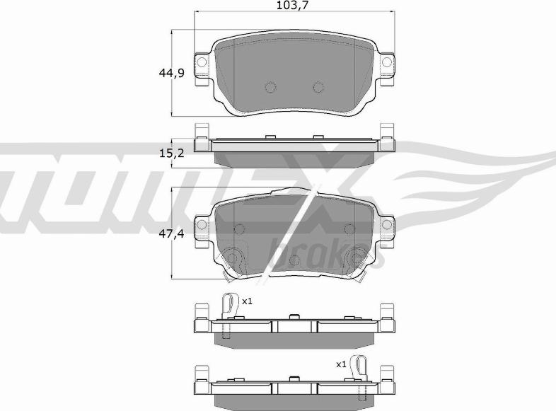 TOMEX brakes TX 18-27 - Kit pastiglie freno, Freno a disco autozon.pro