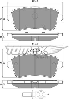 TOMEX brakes TX 18-79 - Kit pastiglie freno, Freno a disco autozon.pro