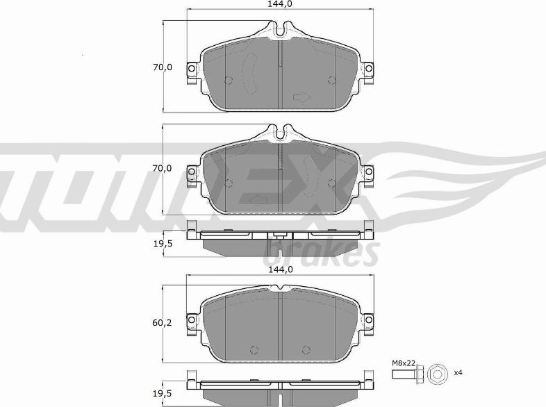 TOMEX brakes TX 18-74 - Kit pastiglie freno, Freno a disco autozon.pro