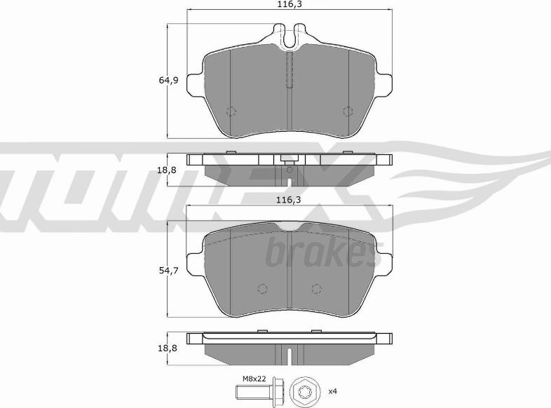 TOMEX brakes TX 18-78 - Kit pastiglie freno, Freno a disco autozon.pro