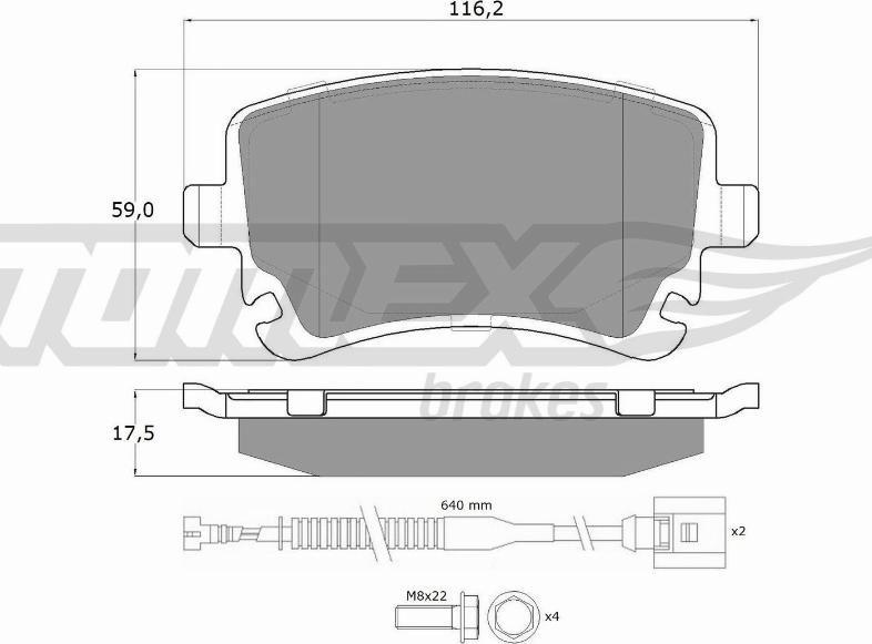 TOMEX brakes TX 13-962 - Kit pastiglie freno, Freno a disco autozon.pro