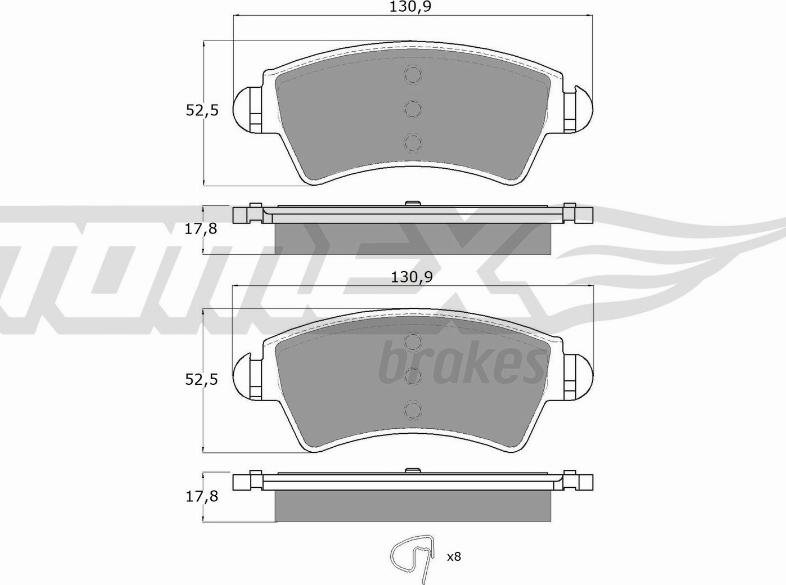 TOMEX brakes TX 13-44 - Kit pastiglie freno, Freno a disco autozon.pro