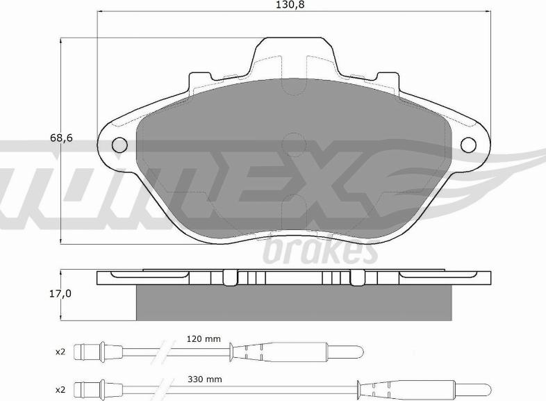 TOMEX brakes TX 13-45 - Kit pastiglie freno, Freno a disco autozon.pro