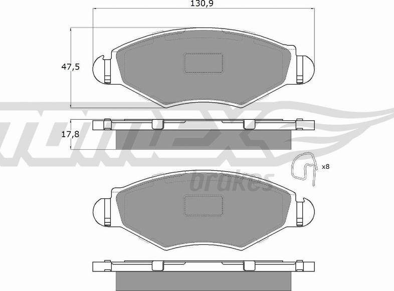 TOMEX brakes TX 13-43 - Kit pastiglie freno, Freno a disco autozon.pro