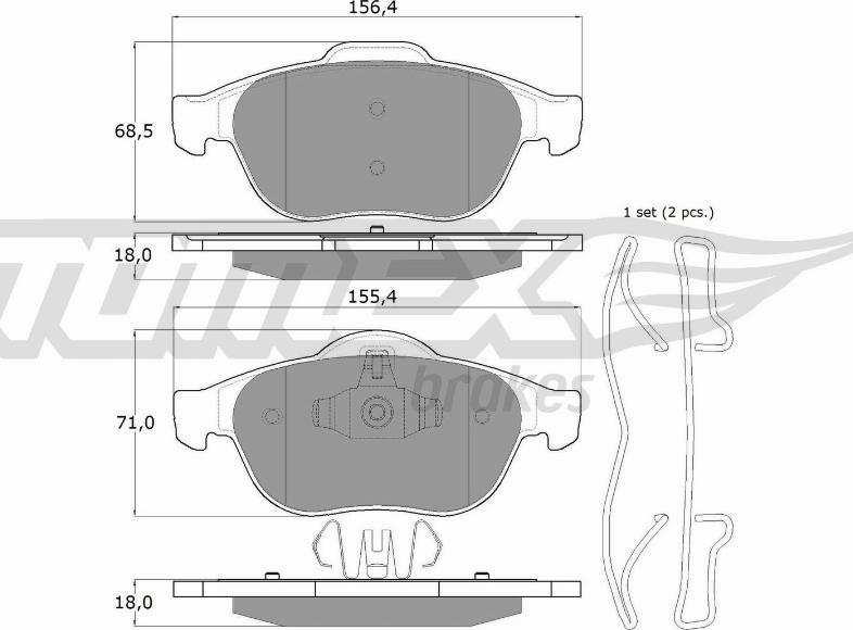 TOMEX brakes TX 13-50 - Kit pastiglie freno, Freno a disco autozon.pro