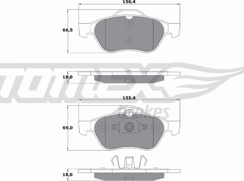 TOMEX brakes TX 13-51 - Kit pastiglie freno, Freno a disco autozon.pro