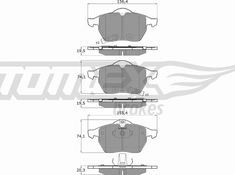 TOMEX brakes TX 13-57 - Kit pastiglie freno, Freno a disco autozon.pro