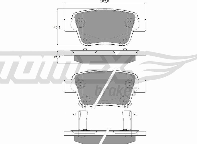 TOMEX brakes TX 13-62 - Kit pastiglie freno, Freno a disco autozon.pro