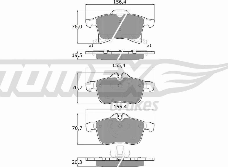 TOMEX brakes TX 13-00 - Kit pastiglie freno, Freno a disco autozon.pro