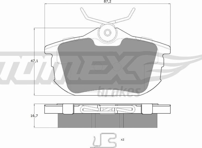 TOMEX brakes TX 13-07 - Kit pastiglie freno, Freno a disco autozon.pro