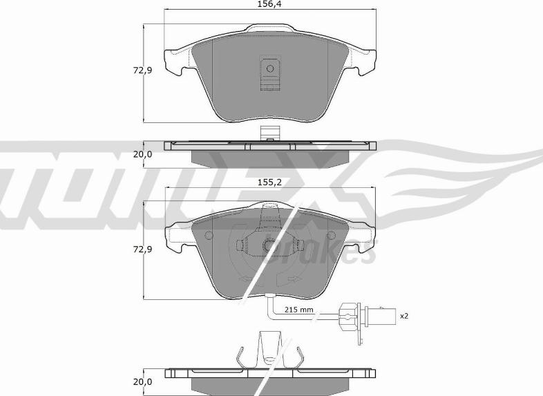 TOMEX brakes TX 13-14 - Kit pastiglie freno, Freno a disco autozon.pro