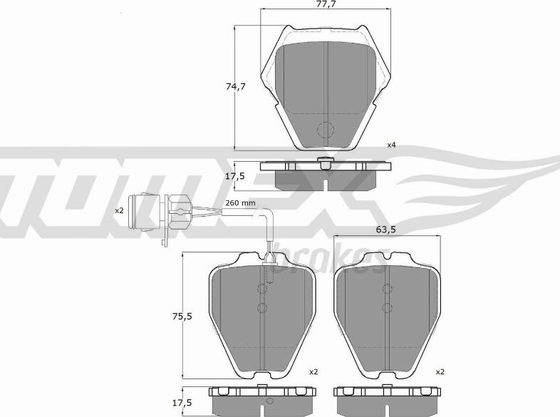 TOMEX brakes TX 13-15 - Kit pastiglie freno, Freno a disco autozon.pro