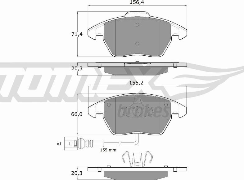 TOMEX brakes TX 13-11 - Kit pastiglie freno, Freno a disco autozon.pro