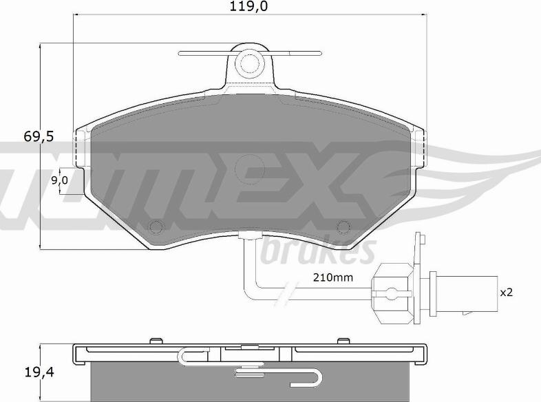 TOMEX brakes TX 13-121 - Kit pastiglie freno, Freno a disco autozon.pro