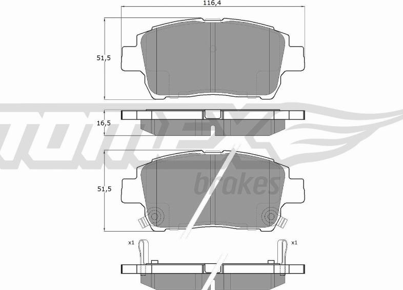 TOMEX brakes TX 13-88 - Kit pastiglie freno, Freno a disco autozon.pro