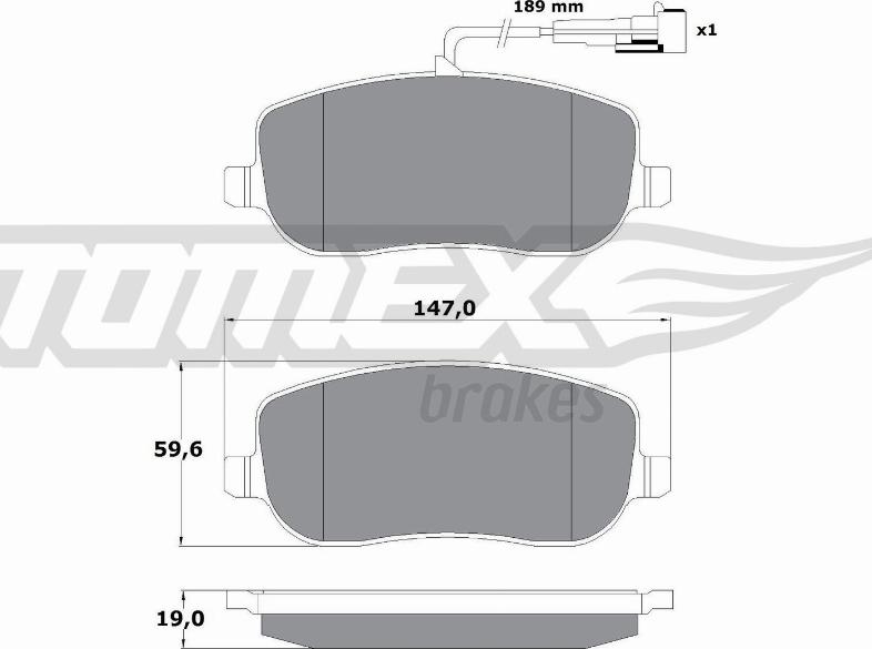 TOMEX brakes TX 13-341 - Kit pastiglie freno, Freno a disco autozon.pro