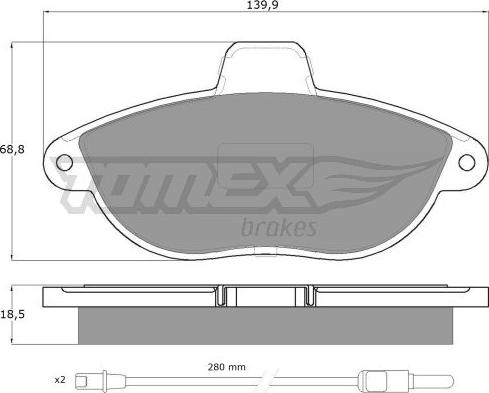 TOMEX brakes TX 13-35 - Kit pastiglie freno, Freno a disco autozon.pro