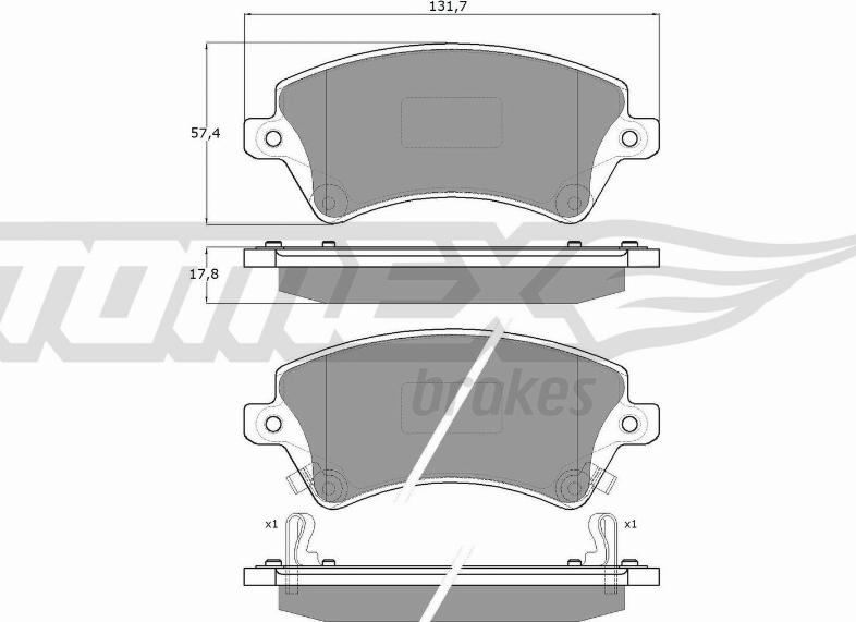 TOMEX brakes TX 13-74 - Kit pastiglie freno, Freno a disco autozon.pro