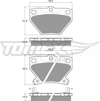 TOMEX brakes TX 13-77 - Kit pastiglie freno, Freno a disco autozon.pro