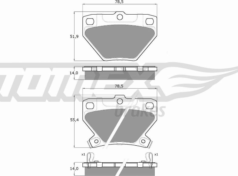 TOMEX brakes TX 13-77 - Kit pastiglie freno, Freno a disco autozon.pro