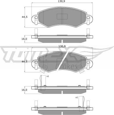 TOMEX brakes TX 12-96 - Kit pastiglie freno, Freno a disco autozon.pro