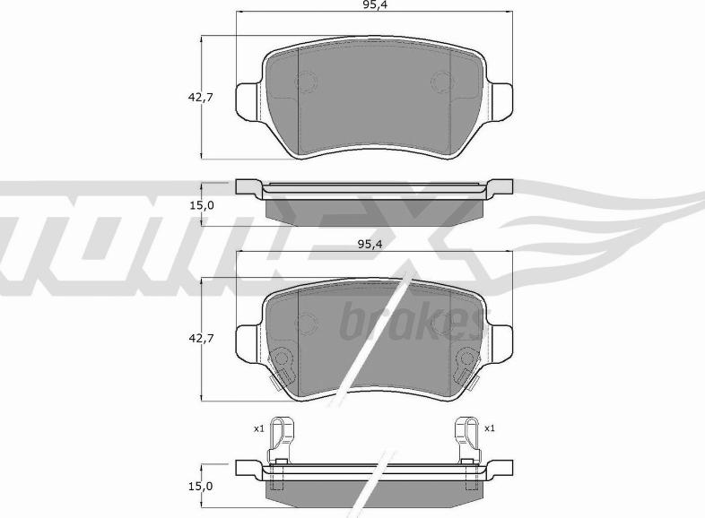 TOMEX brakes TX 12-97 - Kit pastiglie freno, Freno a disco autozon.pro