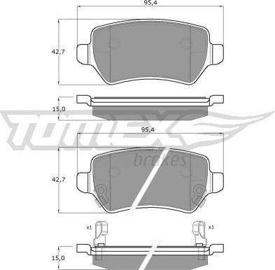 TOMEX brakes TX 12-97 - Kit pastiglie freno, Freno a disco autozon.pro