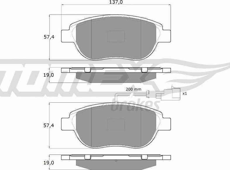 TOMEX brakes TX 12-49 - Kit pastiglie freno, Freno a disco autozon.pro