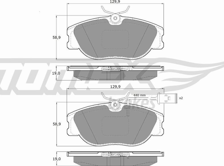 TOMEX brakes TX 12-441 - Kit pastiglie freno, Freno a disco autozon.pro