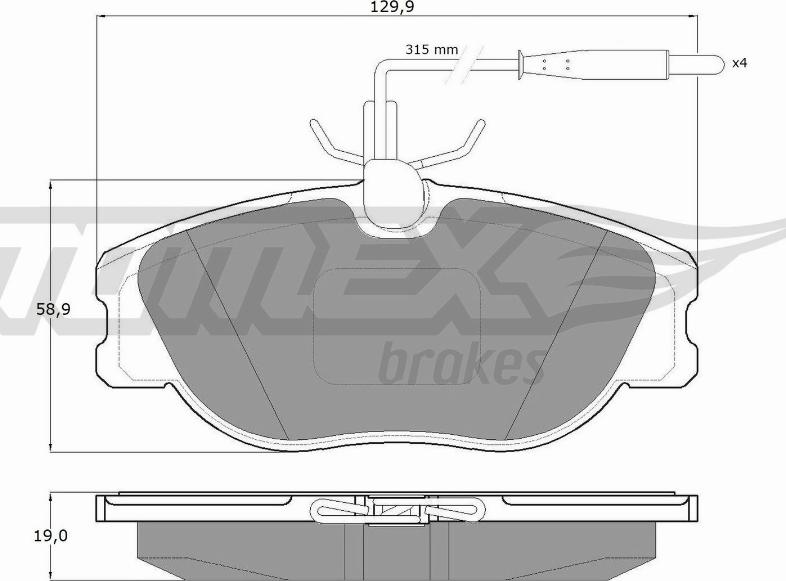 TOMEX brakes TX 12-442 - Kit pastiglie freno, Freno a disco autozon.pro