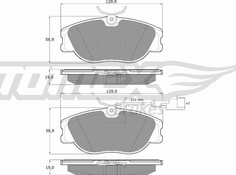 TOMEX brakes TX 12-44 - Kit pastiglie freno, Freno a disco autozon.pro