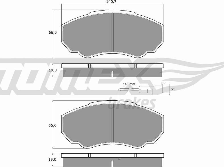 TOMEX brakes TX 12-45 - Kit pastiglie freno, Freno a disco autozon.pro